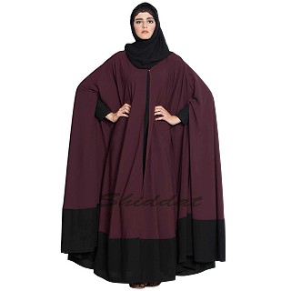 Two pieces designer Irani kaftan- Black-Wine